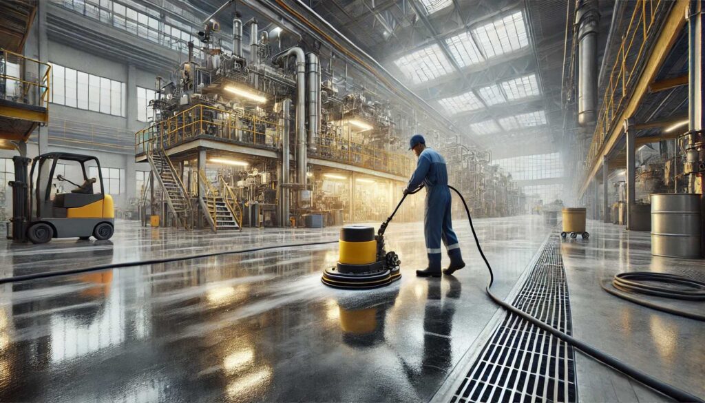 Καθαρισμός δαπέδων βιομηχανίας Βεντούρης Αναστάσιος