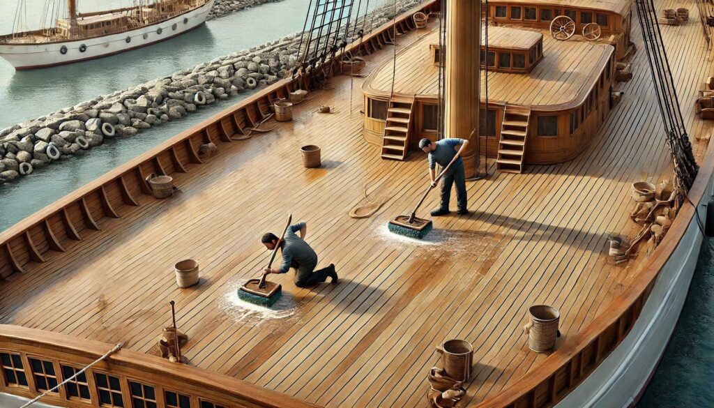 Καθαρισμός ξύλινου καταστρώματος (Teak) Βεντούρης Αναστάσιος