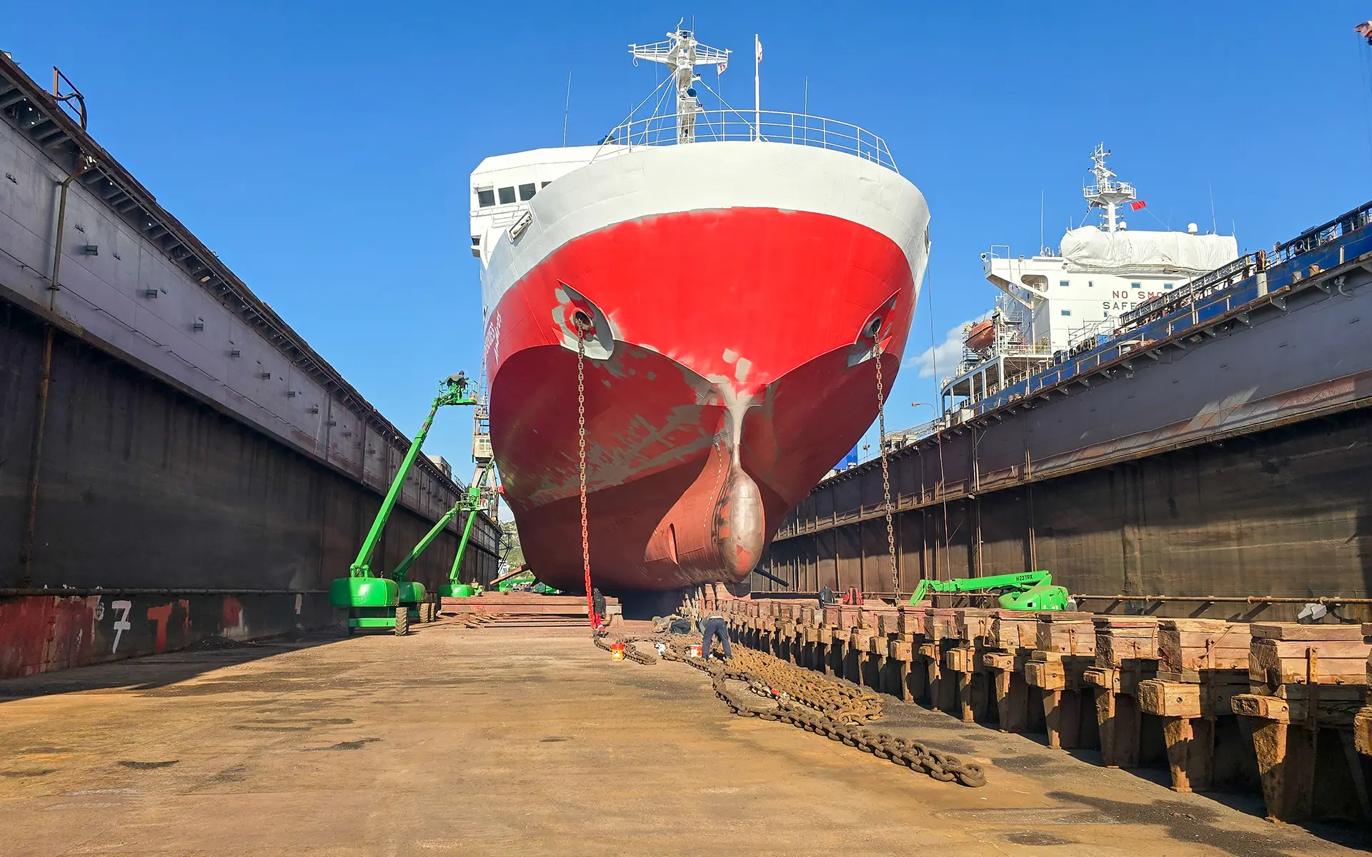 Maintenance and painting on the ship Fast Ferries Andros 2
